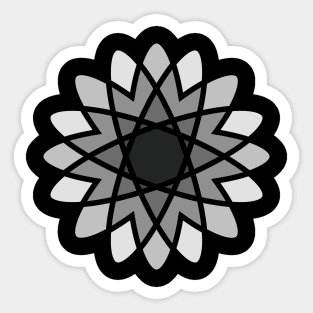 Grey Flower Atom - Shades of Grey Sticker